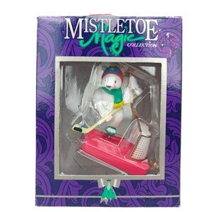 Vintage Mistletoe Magic Collection Polar Bear Hockey Ornament